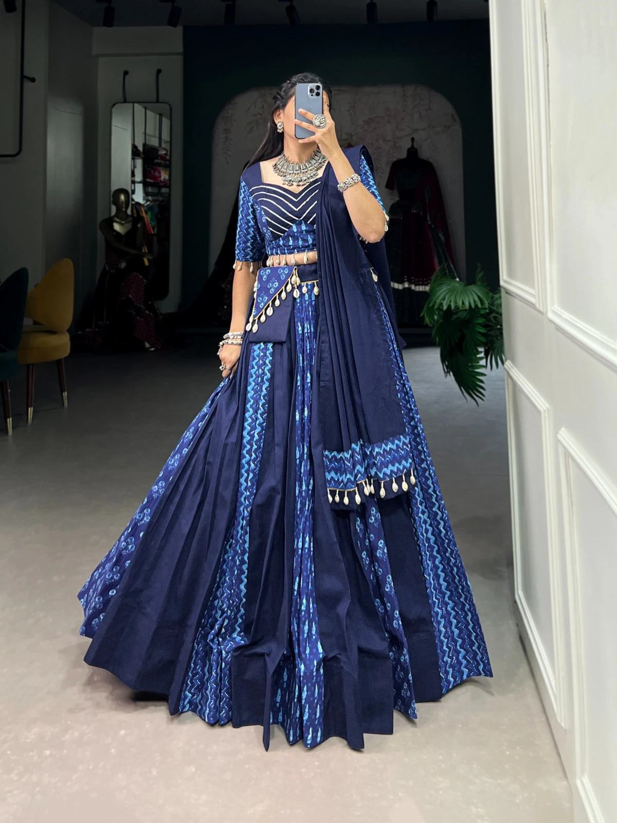 Aawiya 1699Blu Pure Cotton Wholesale Navratri Collection — Wholesale Lehenga, MPA wholesale from Surat - Gallery Image 3